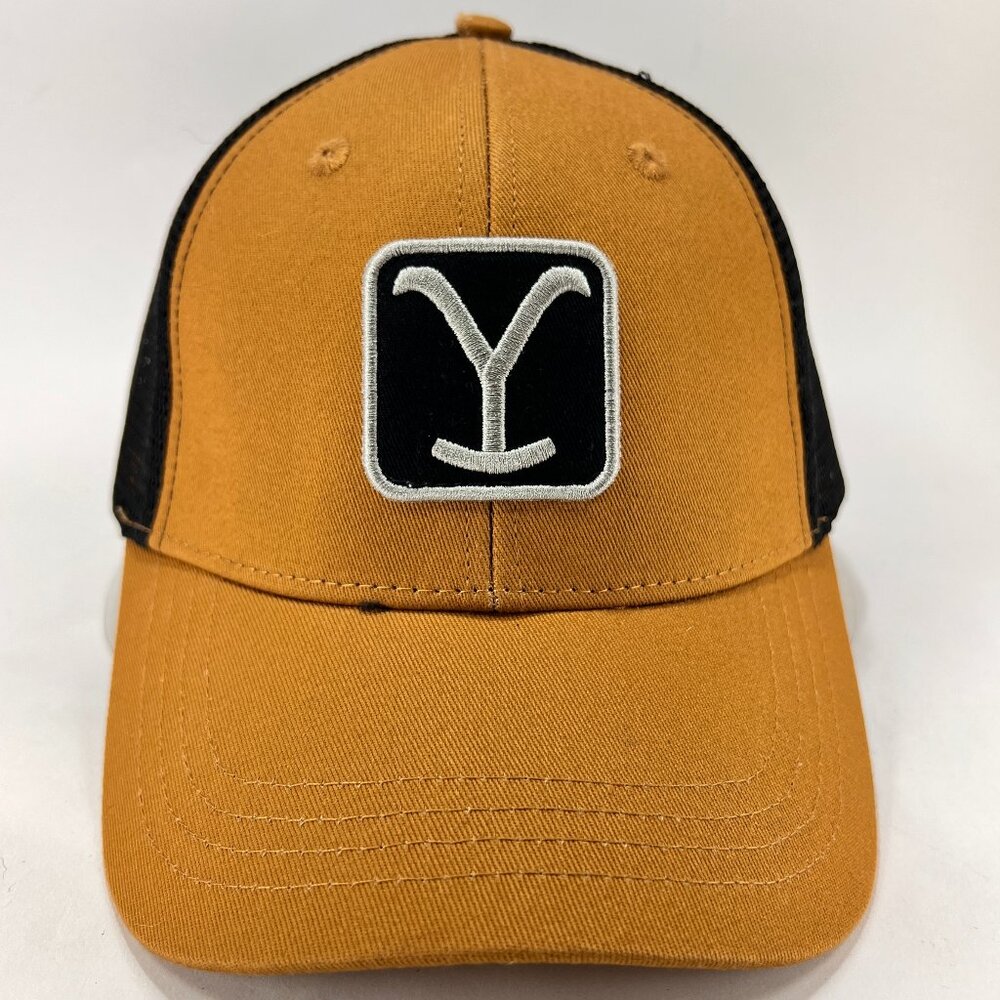 Yellowstone Paramount Snap Back Cap Hat Brown Trucker Mesh Cowboy Logo Mens